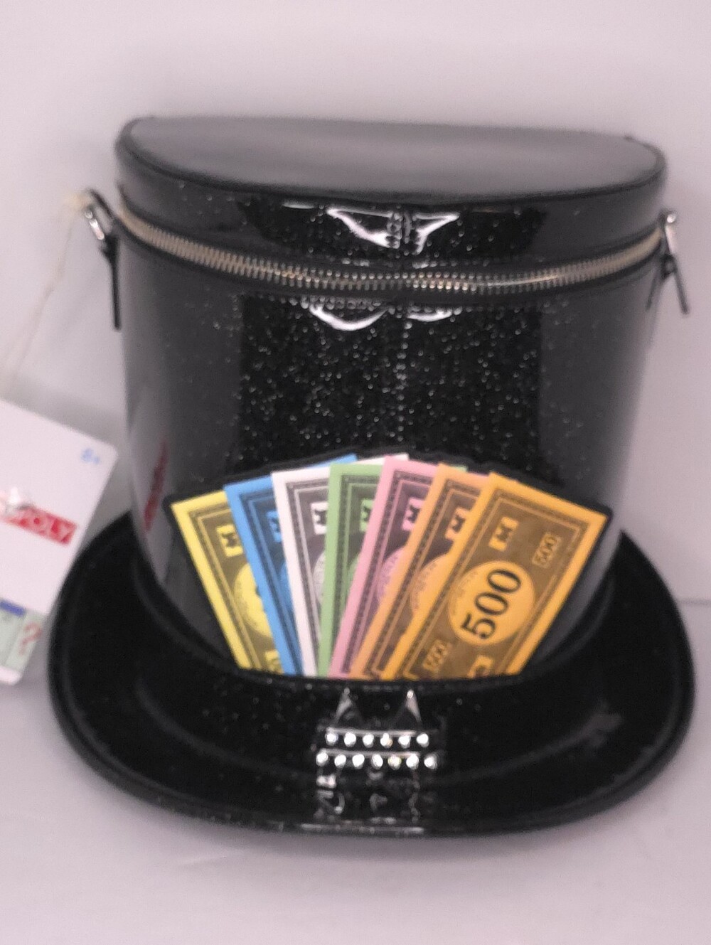 Loungefly Monopoly 90th Anniversary Top Hat Glitter Figural Crossbody Bag Purse